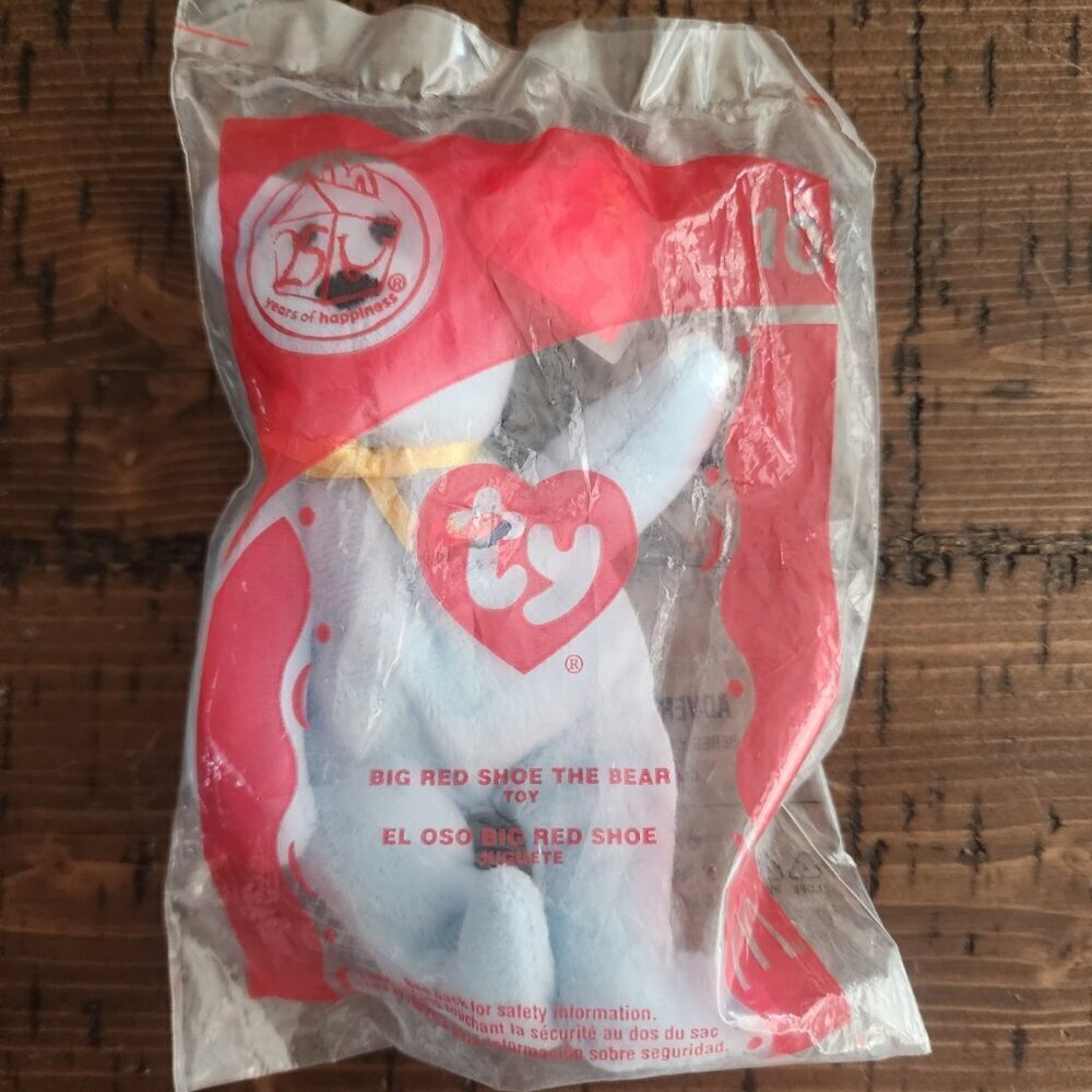 TY Beanie Babies "Big Red Shoe the Bear" 25th Anniversary Happy Meal